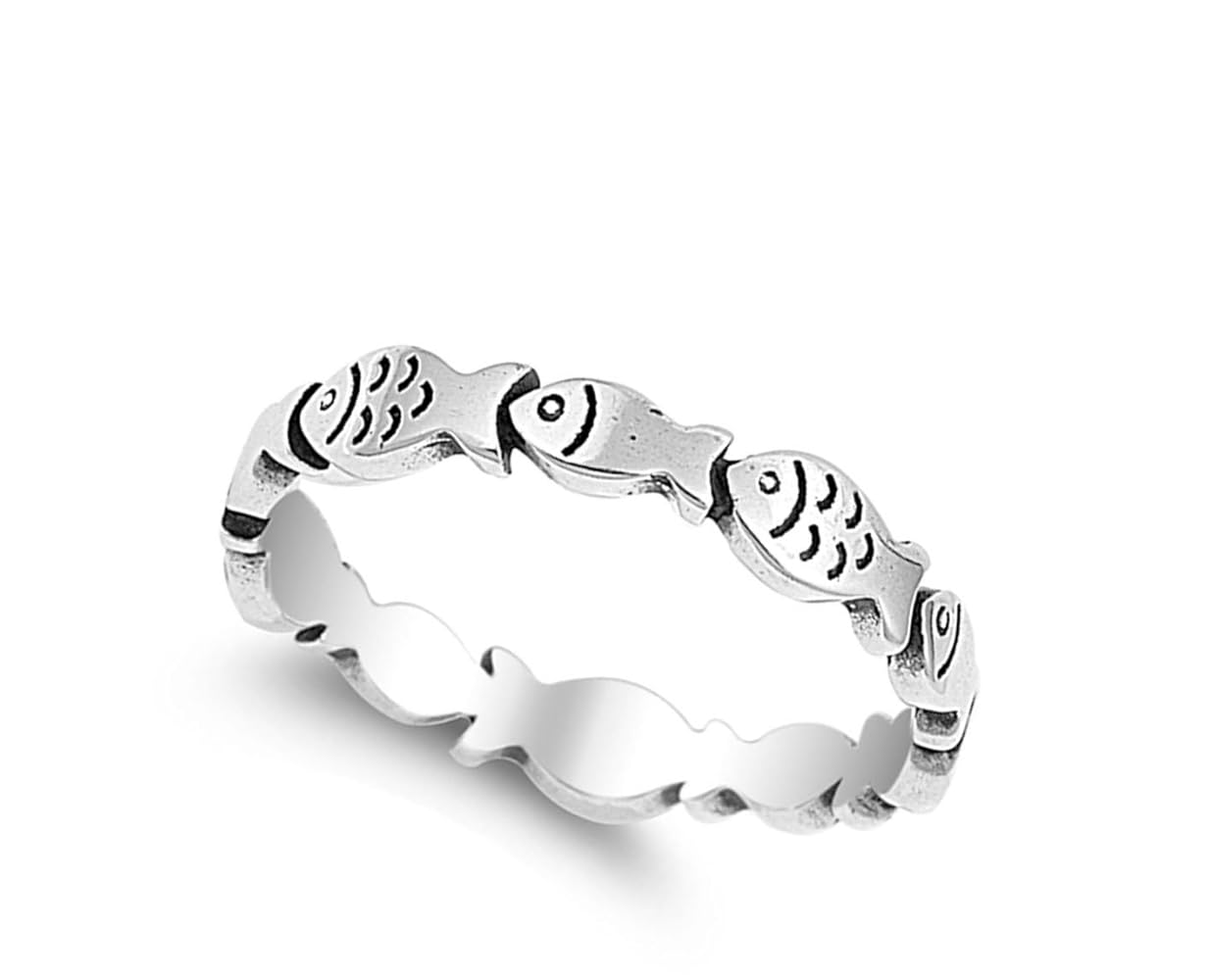 Amazon.com: Eternity Cute Little Fish Fashion Ring New .925